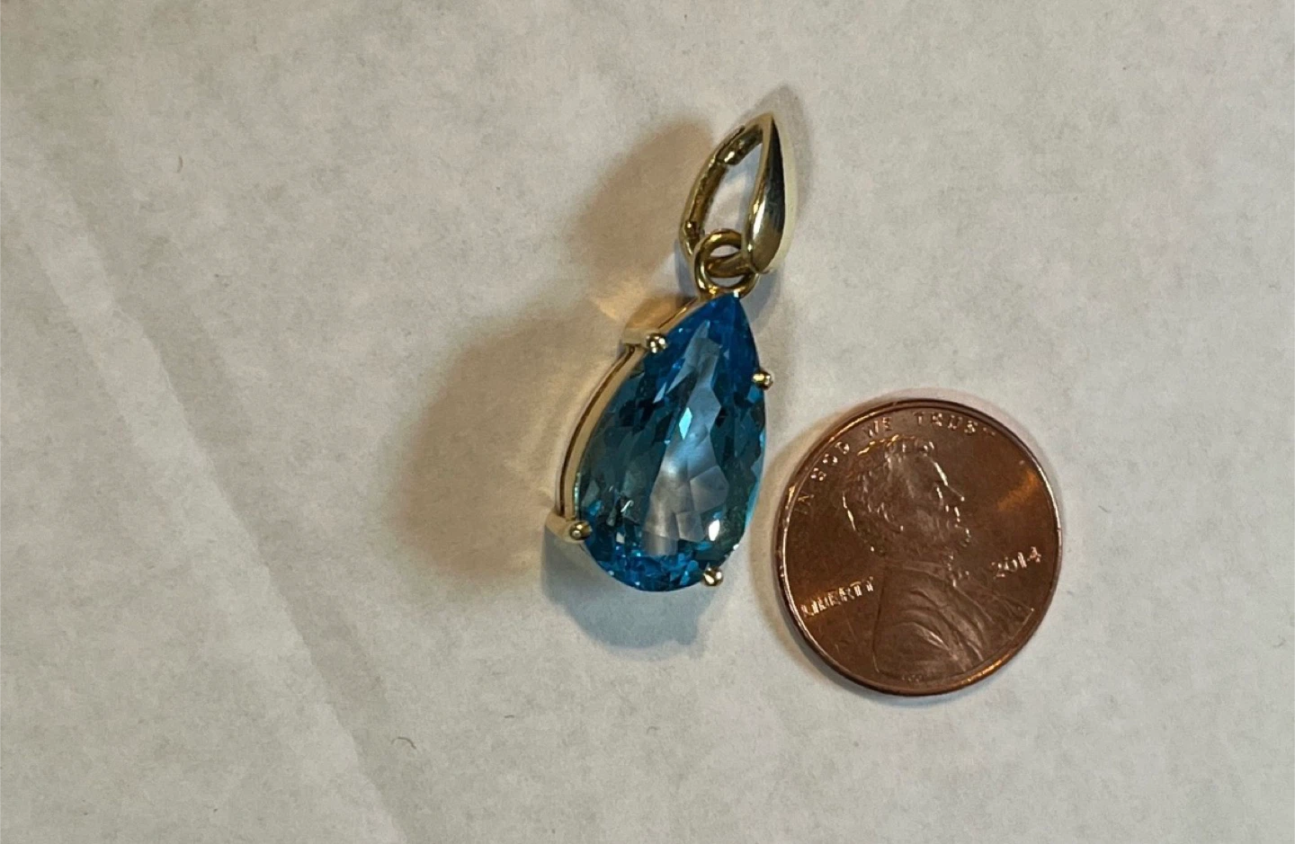 Teardrop Blue Topaz Pendant - photo 5