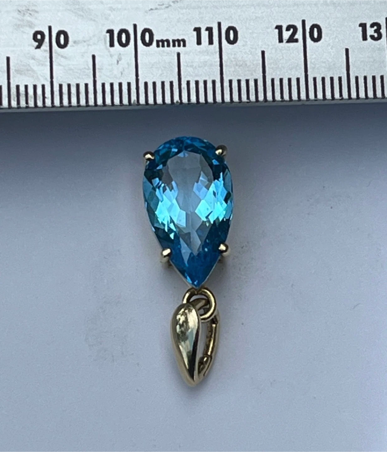 Teardrop Blue Topaz Pendant - photo 3