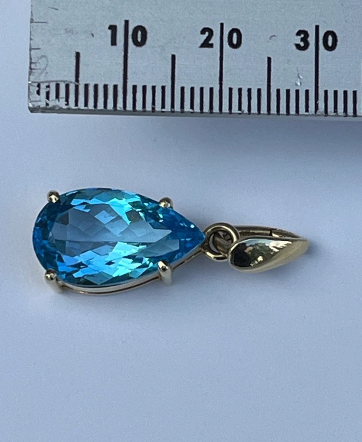 Teardrop Blue Topaz Pendant