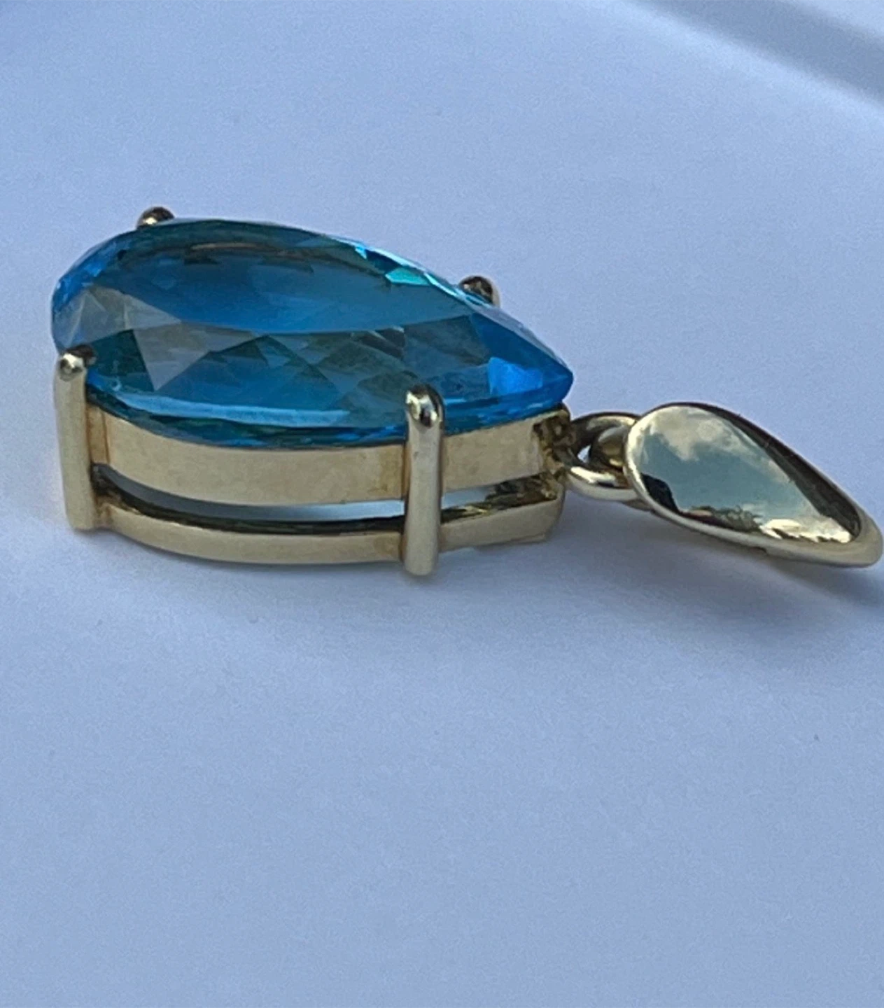 Teardrop Blue Topaz Pendant - photo 2
