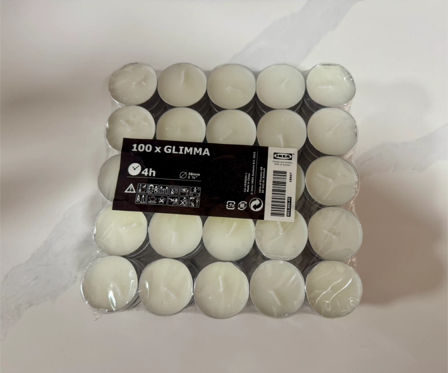NEW - IKEA GLIMMA Unscented Tealight Candles - 100 Count - photo 3
