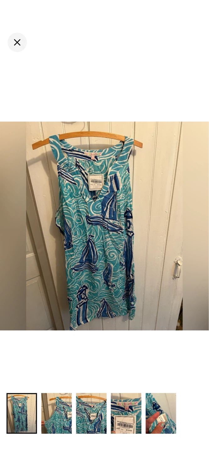 Barbara Gerwit Blue XLG Nautical Print Cotton Dress