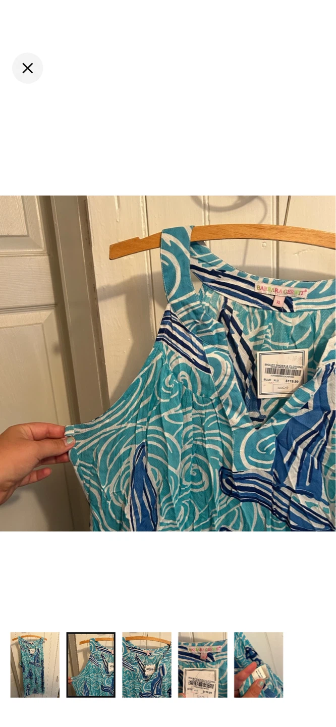 Barbara Gerwit Blue XLG Nautical Print Cotton Dress - photo 2