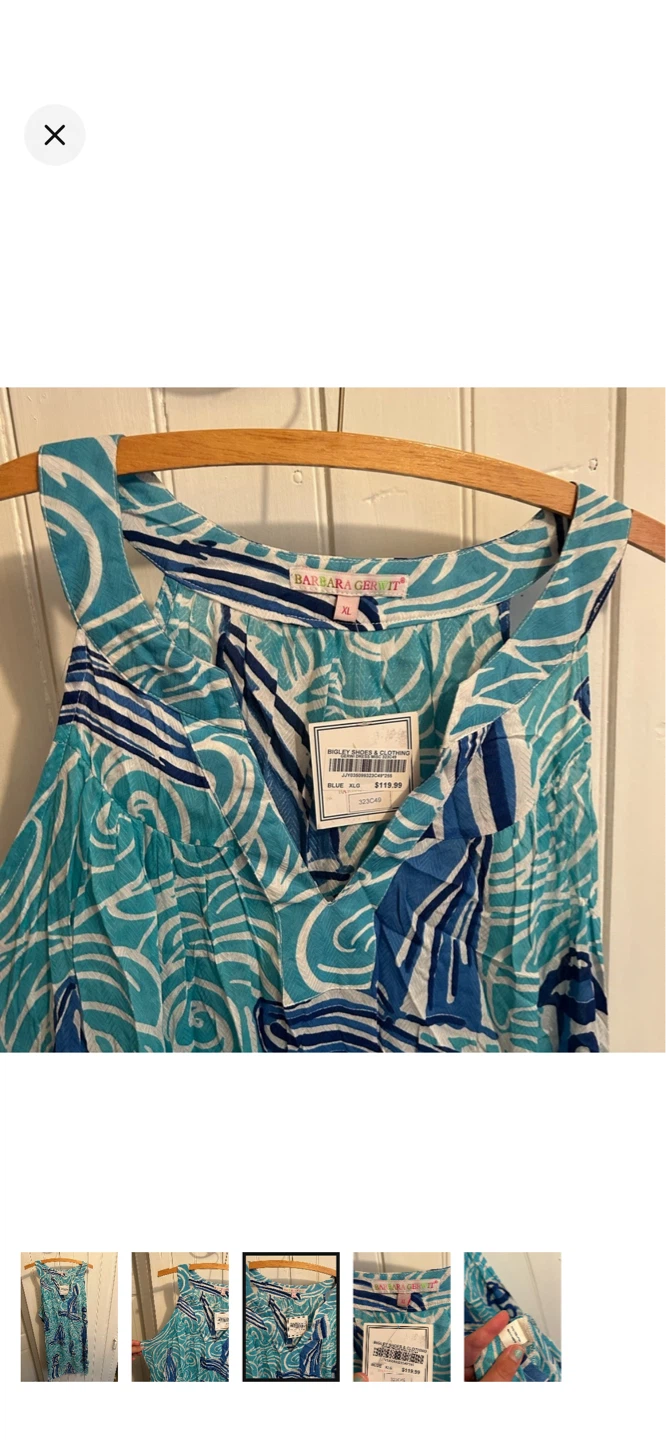 Barbara Gerwit Blue XLG Nautical Print Cotton Dress - photo 3