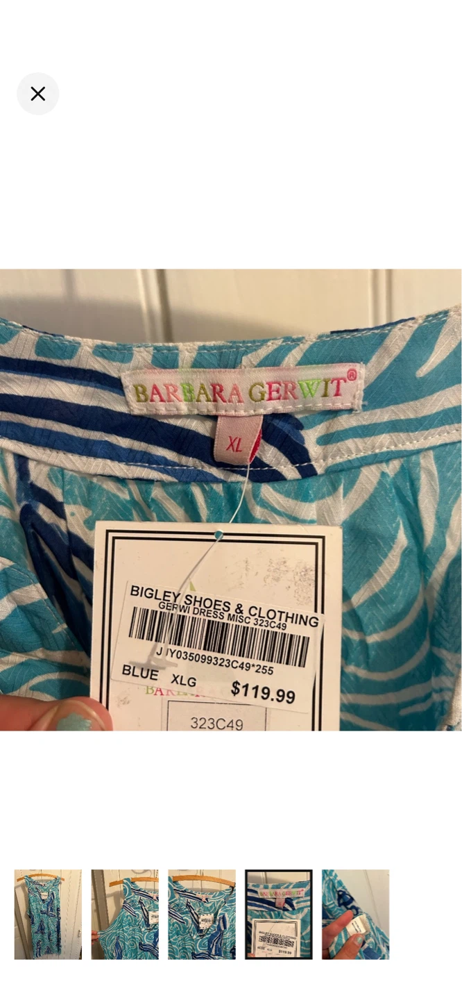 Barbara Gerwit Blue XLG Nautical Print Cotton Dress - photo 4