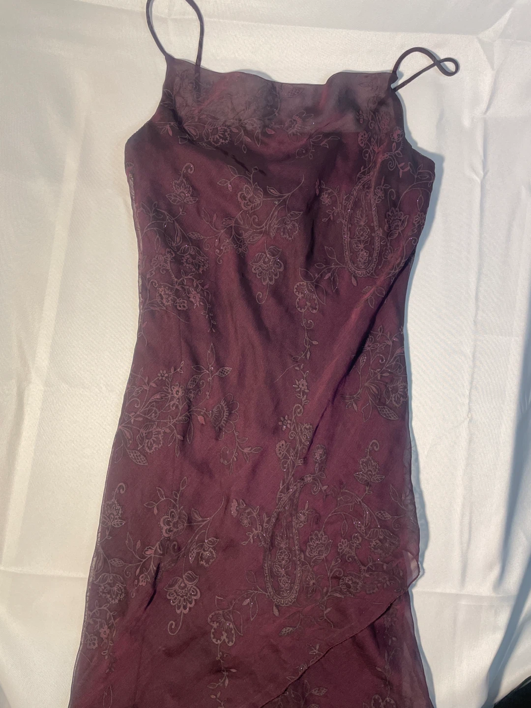 Fairweather deep purple floral print slip dress