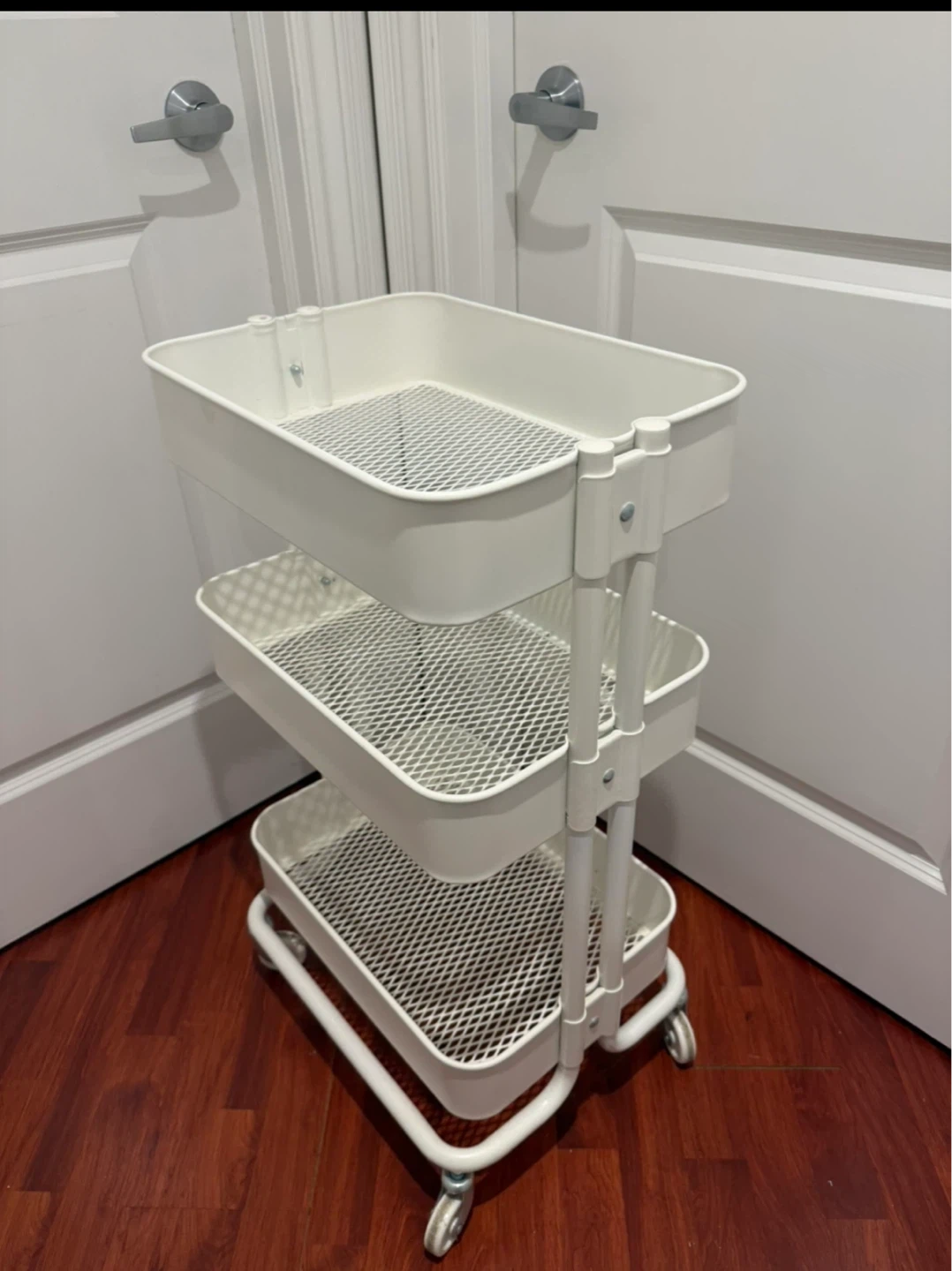 White 3-Tier Rolling Utility Cart - photo 2