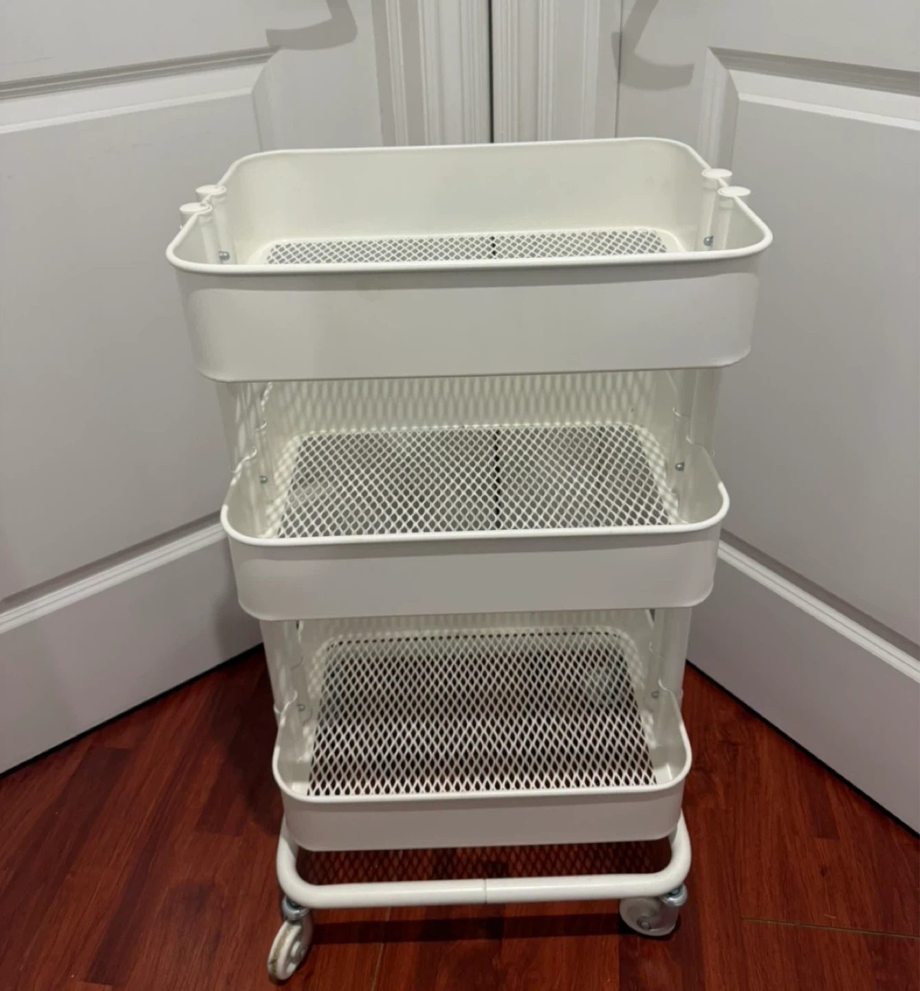White 3-Tier Rolling Utility Cart