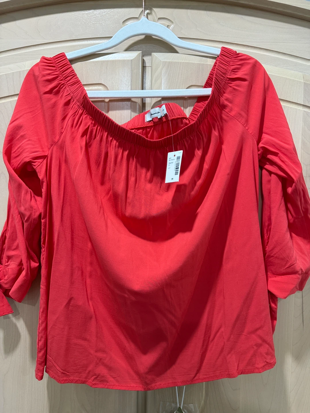 Orange Off-the-Shoulder Top - Size M