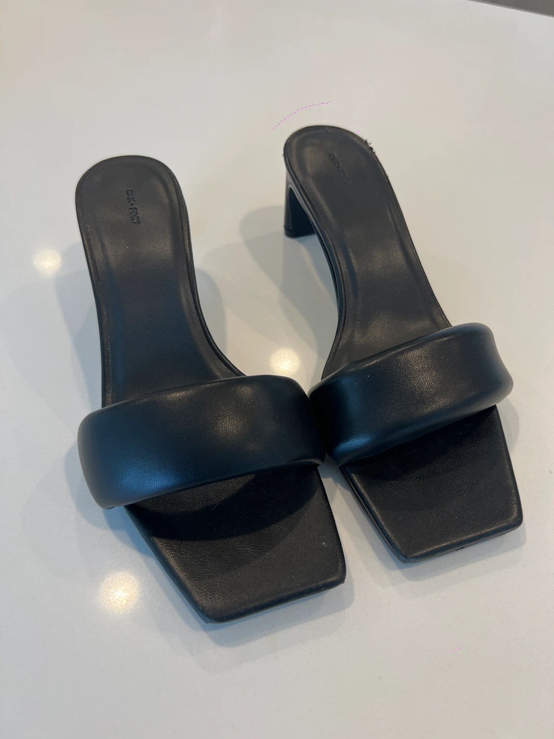 OAK+FORT Black Heeled Mules size 6.5