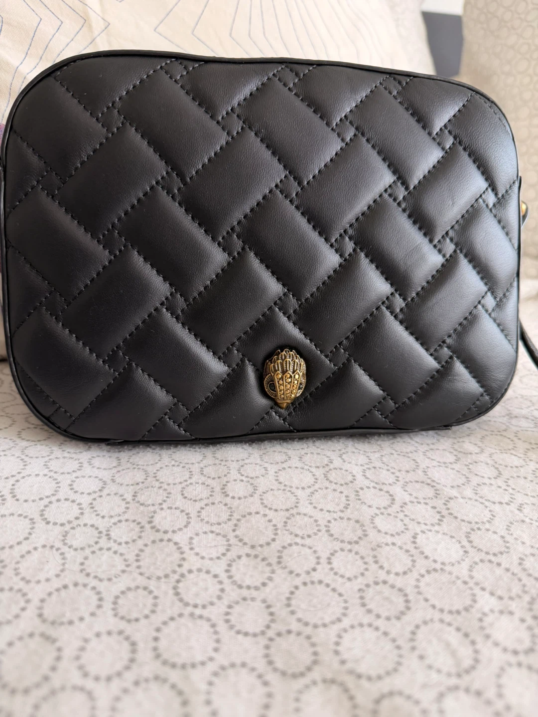 Kurt Geiger London Quilted Black Leather Crossbody Bag