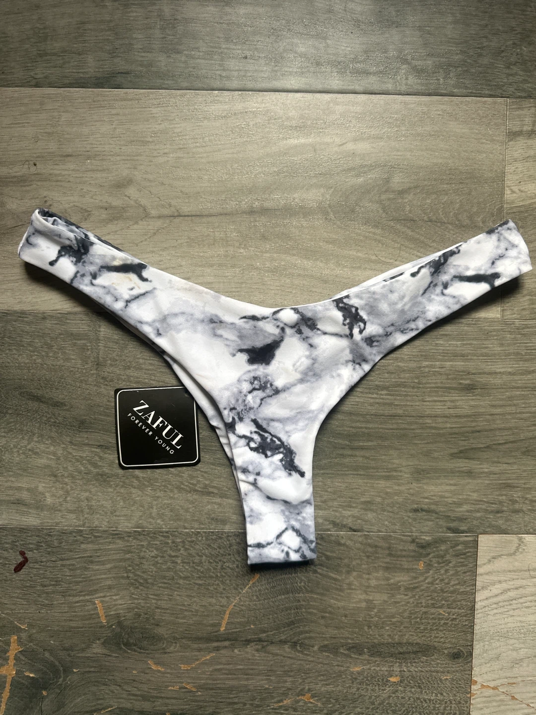 Zaful Women's Bikini Bottoms Marble Print