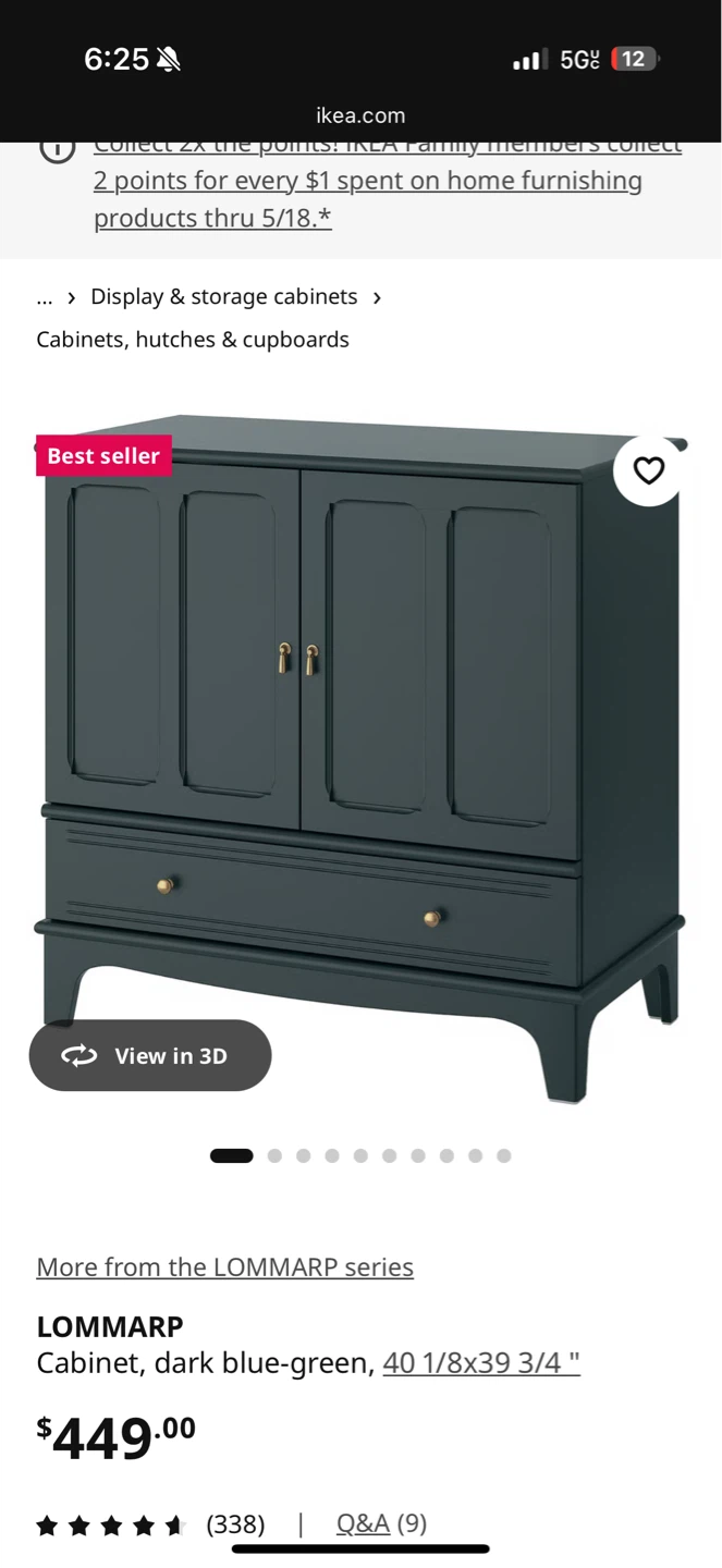 IKEA Cabinet, dark blue-green, 40 1/8x39 3/4" - photo 3
