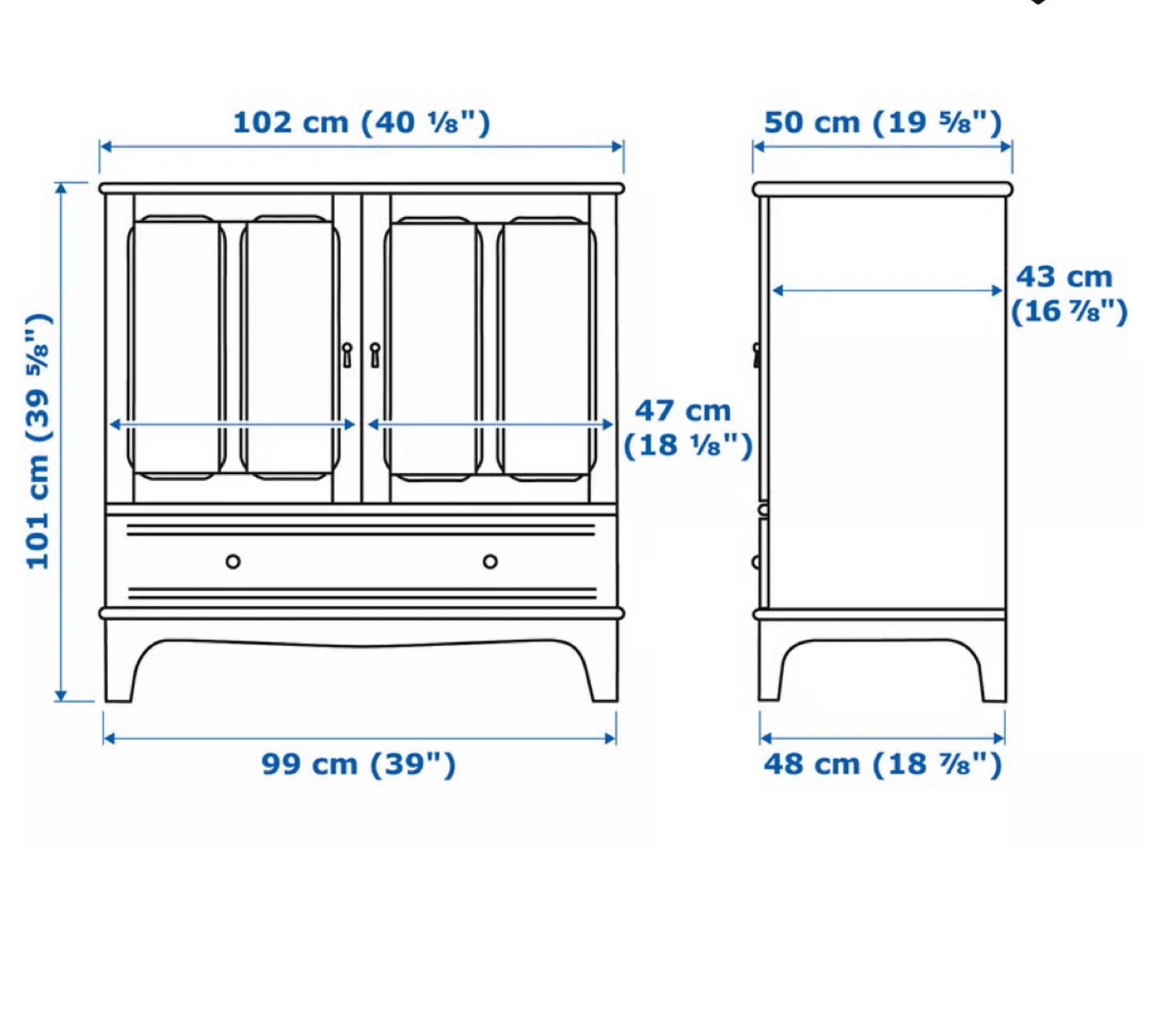 IKEA Cabinet, dark blue-green, 40 1/8x39 3/4" - photo 2