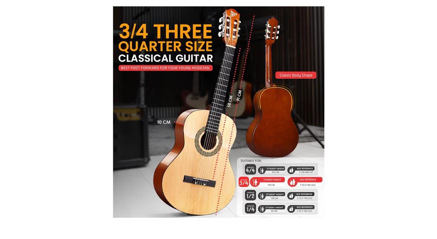 Pyle 36" Classical Guitar Starter Kit - 3/4 Size - photo 3
