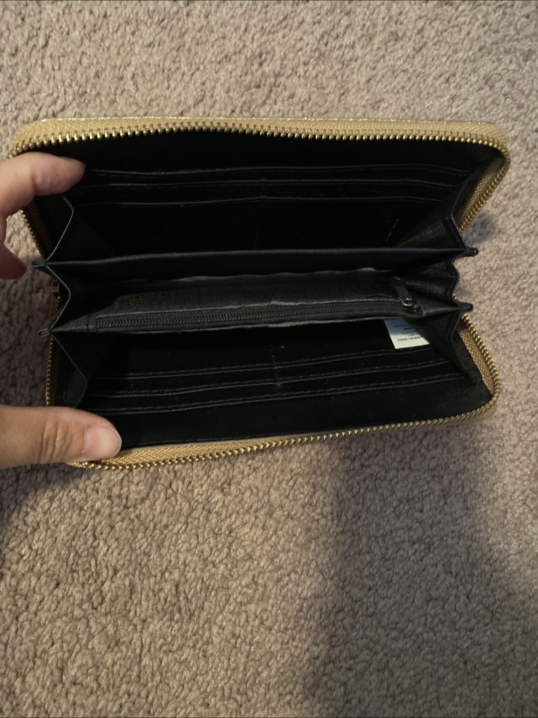 Gold Glitter Zip Around Wallet - photo 2