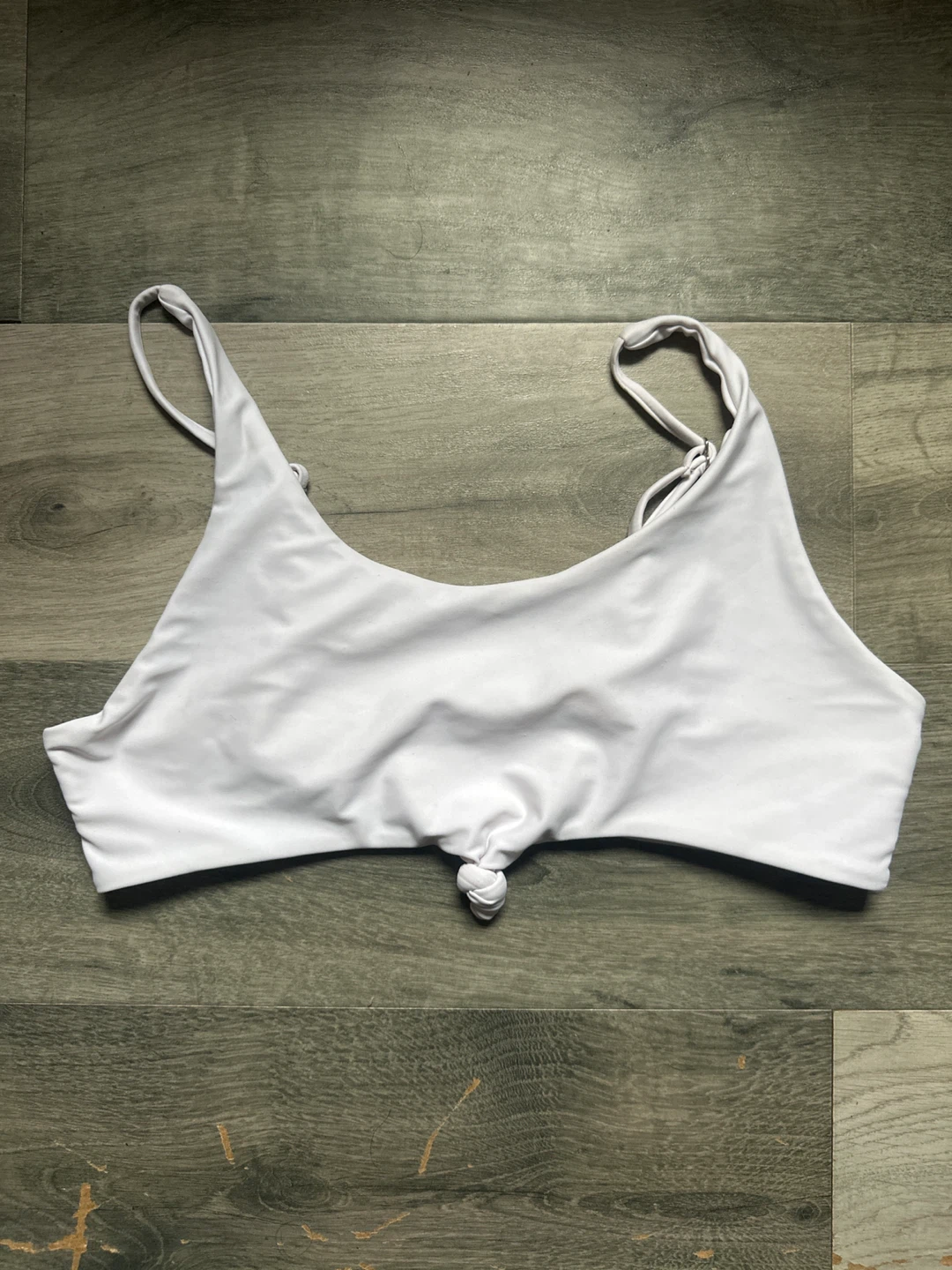 White Knot Front Bikini Top
