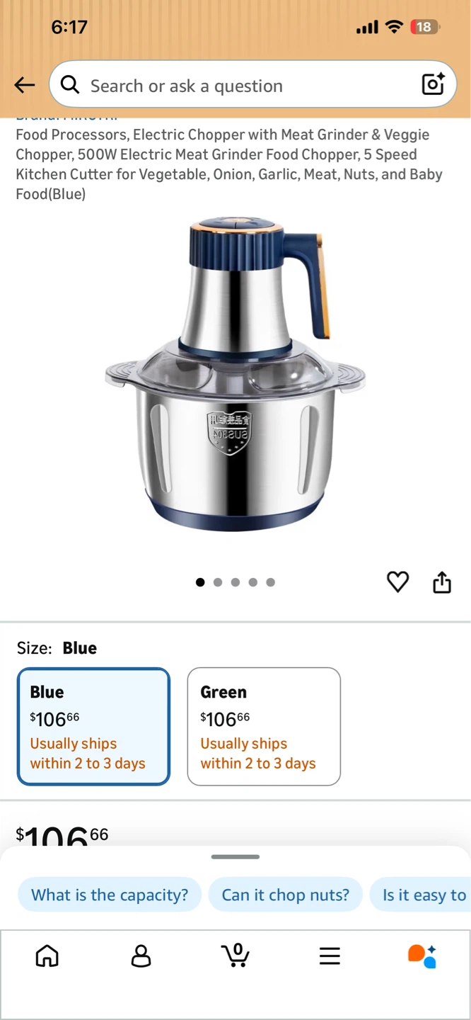 5L Stainless Steel Meat Grinder & Food Chopper