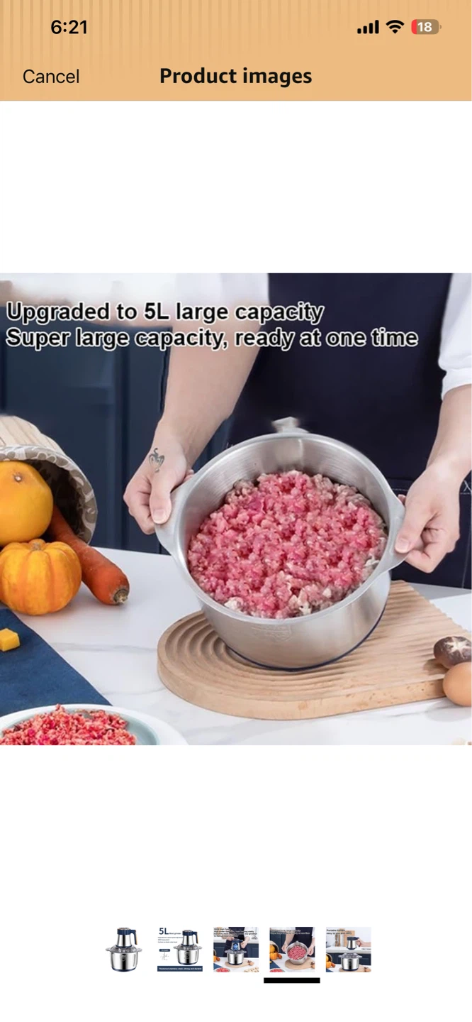 5L Stainless Steel Meat Grinder & Food Chopper - photo 3