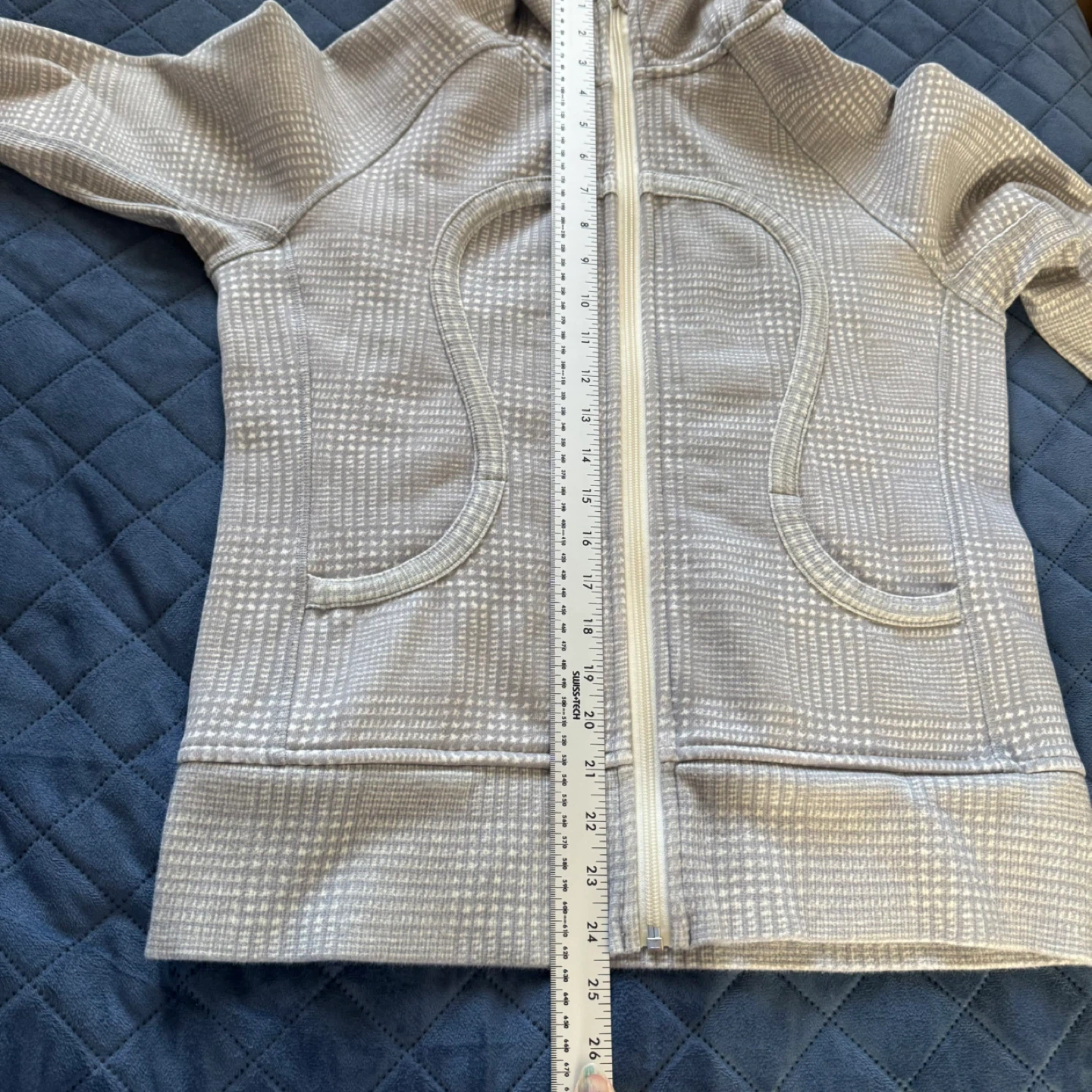 Lululemon Grey Plaid Zip-Up Scuba Hoodie Size 10 - photo 5