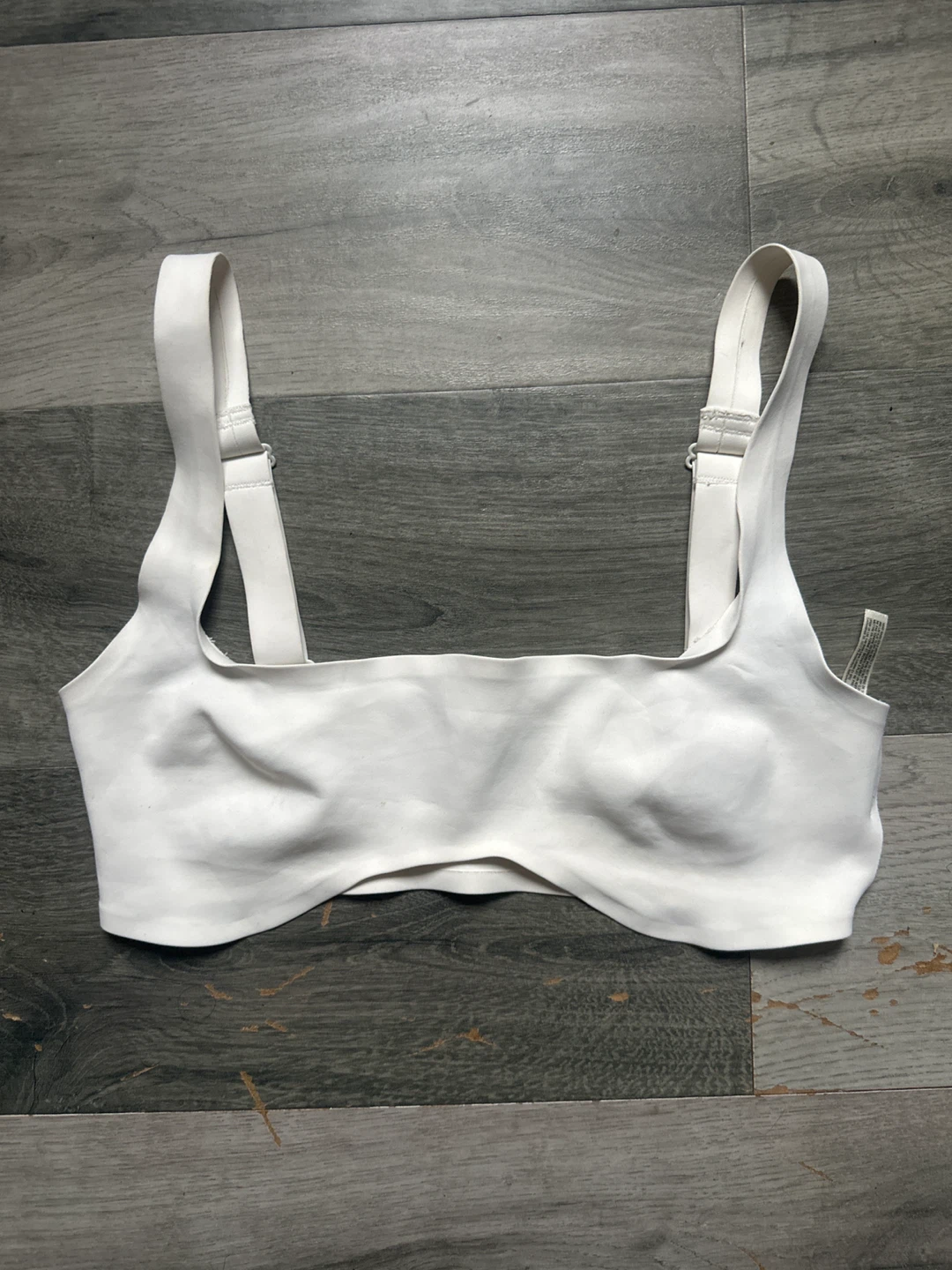 White Square Neck Sports Bra