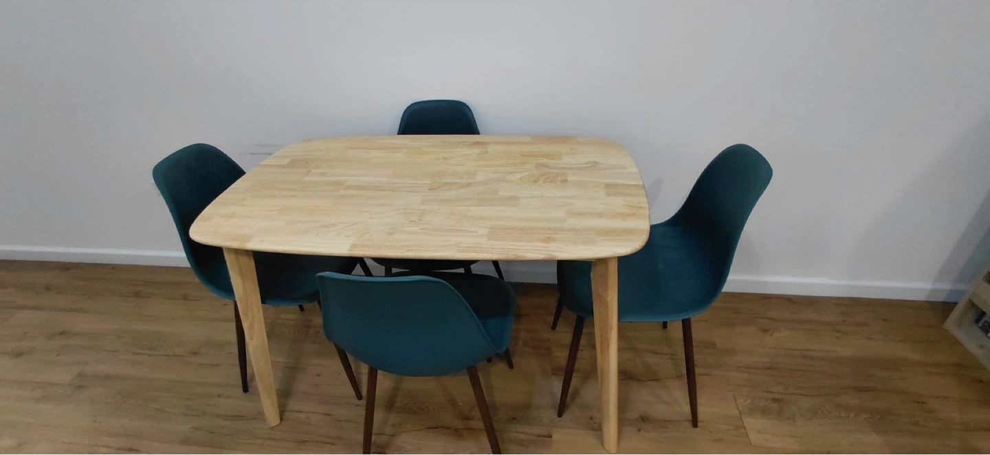Wooden Dining Table with 4 Chairs