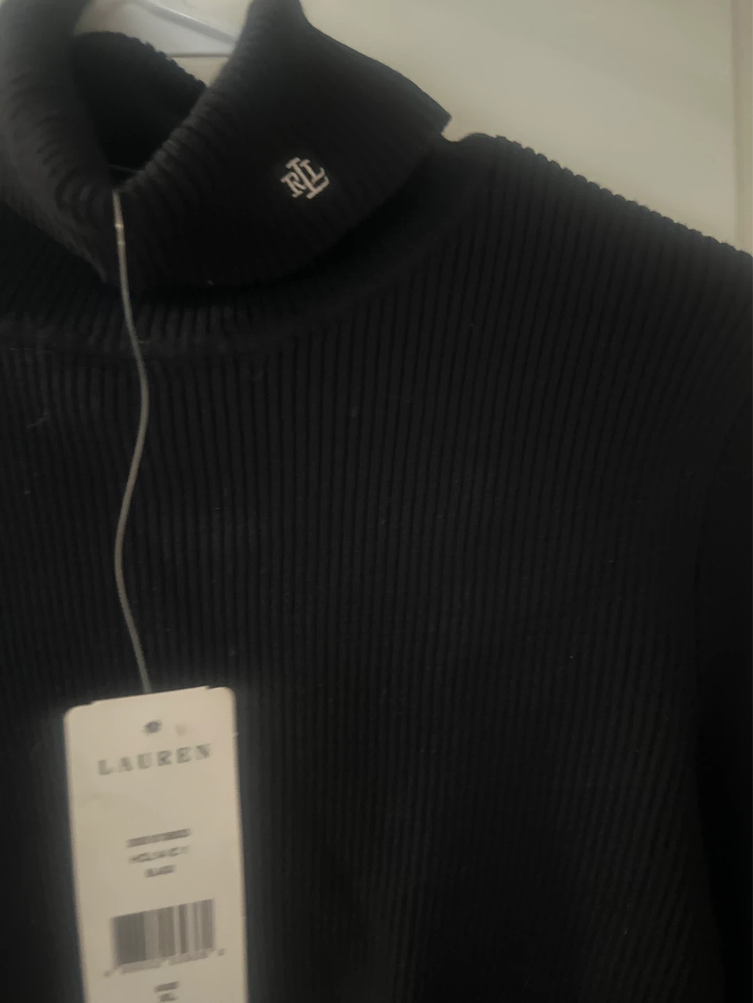 Lauren Ralph Lauren Black Ribbed Turtleneck Sweater - Medium - photo 2