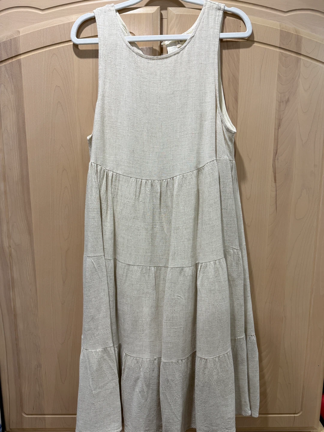 Tiered Linen Blend Dress