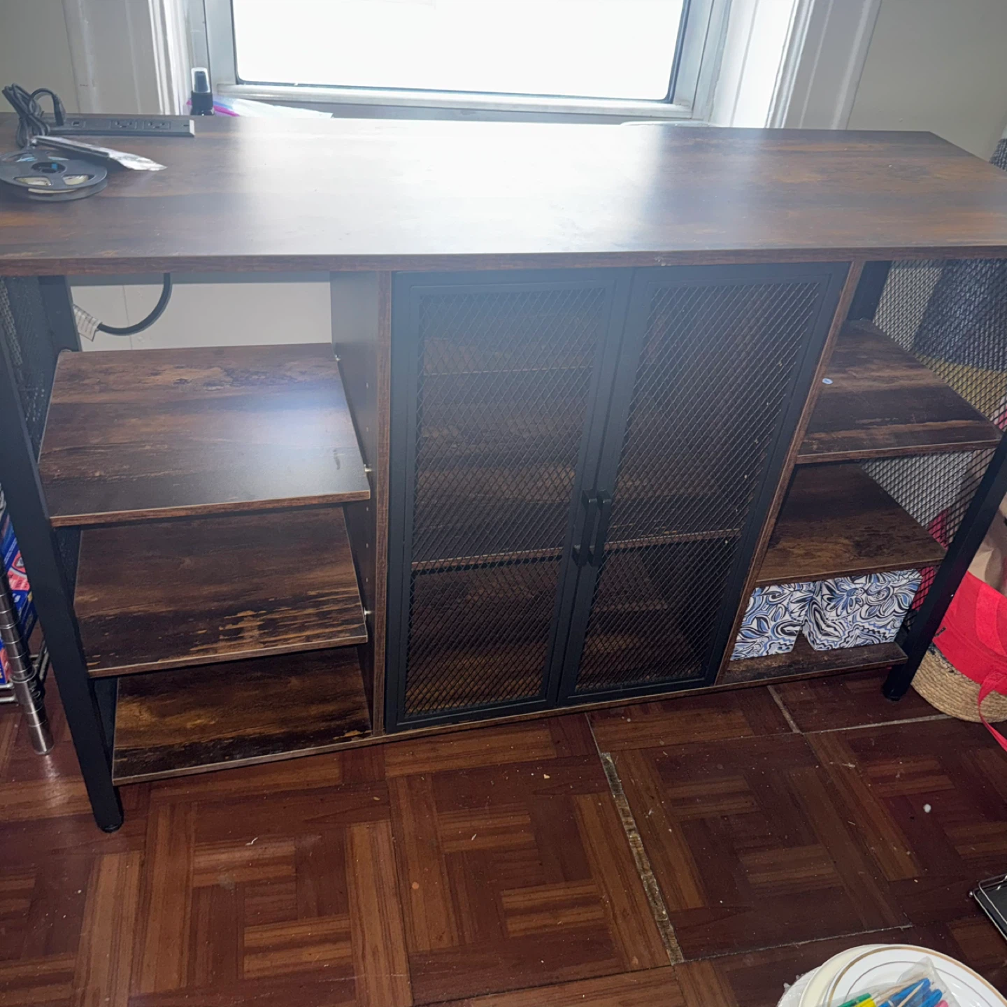 Rustic Wood Console Table with Storage - photo 5