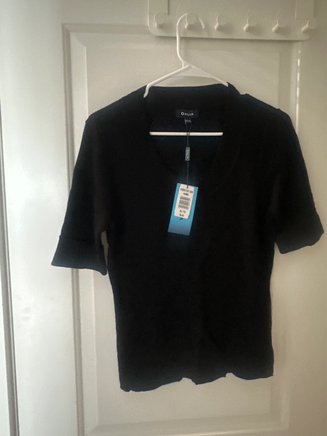 Dalia Black V-Neck Top - XL/TG