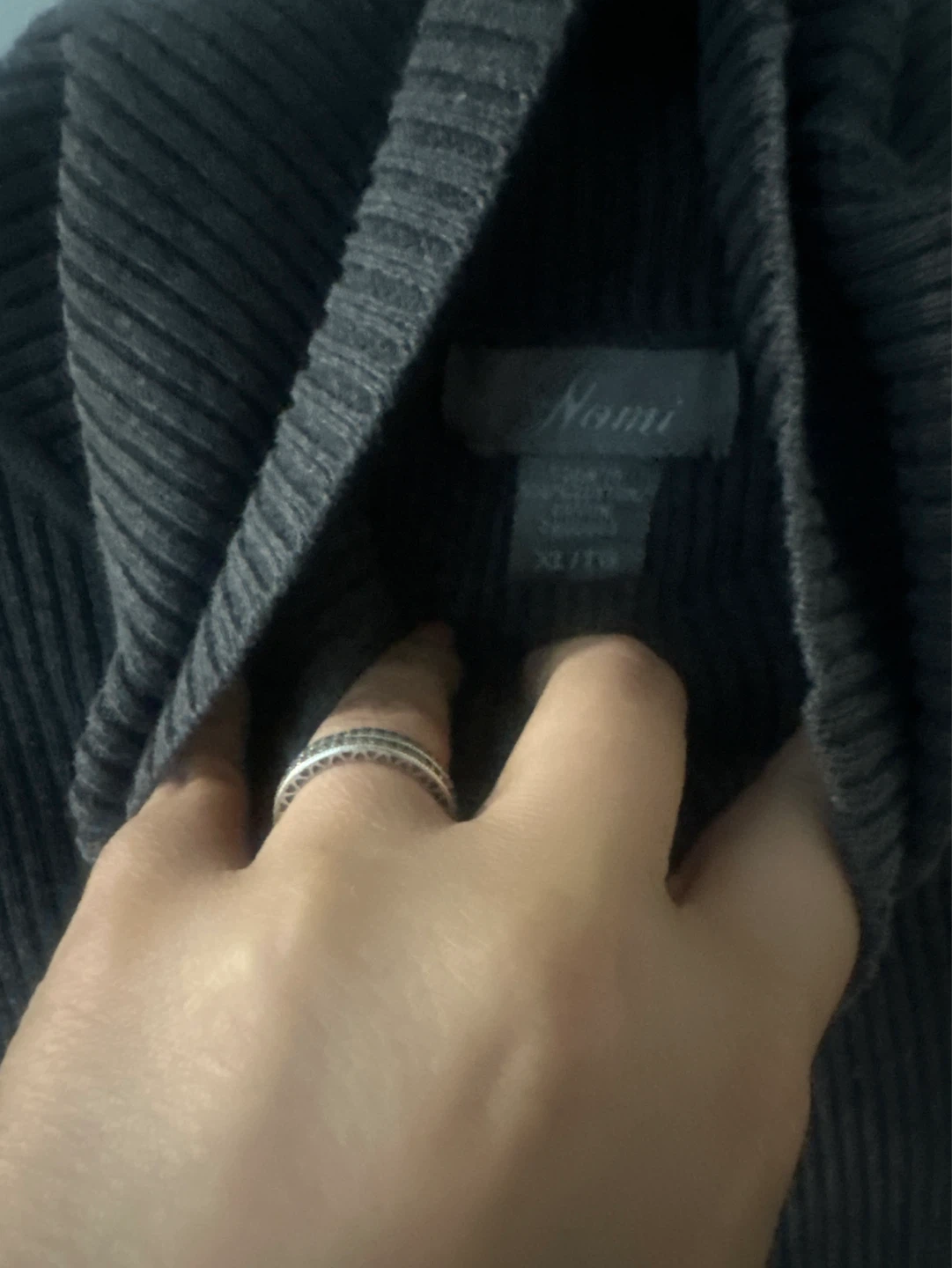Noni Ribbed Turtleneck Sweater - Charcoal Grey - XL - photo 2