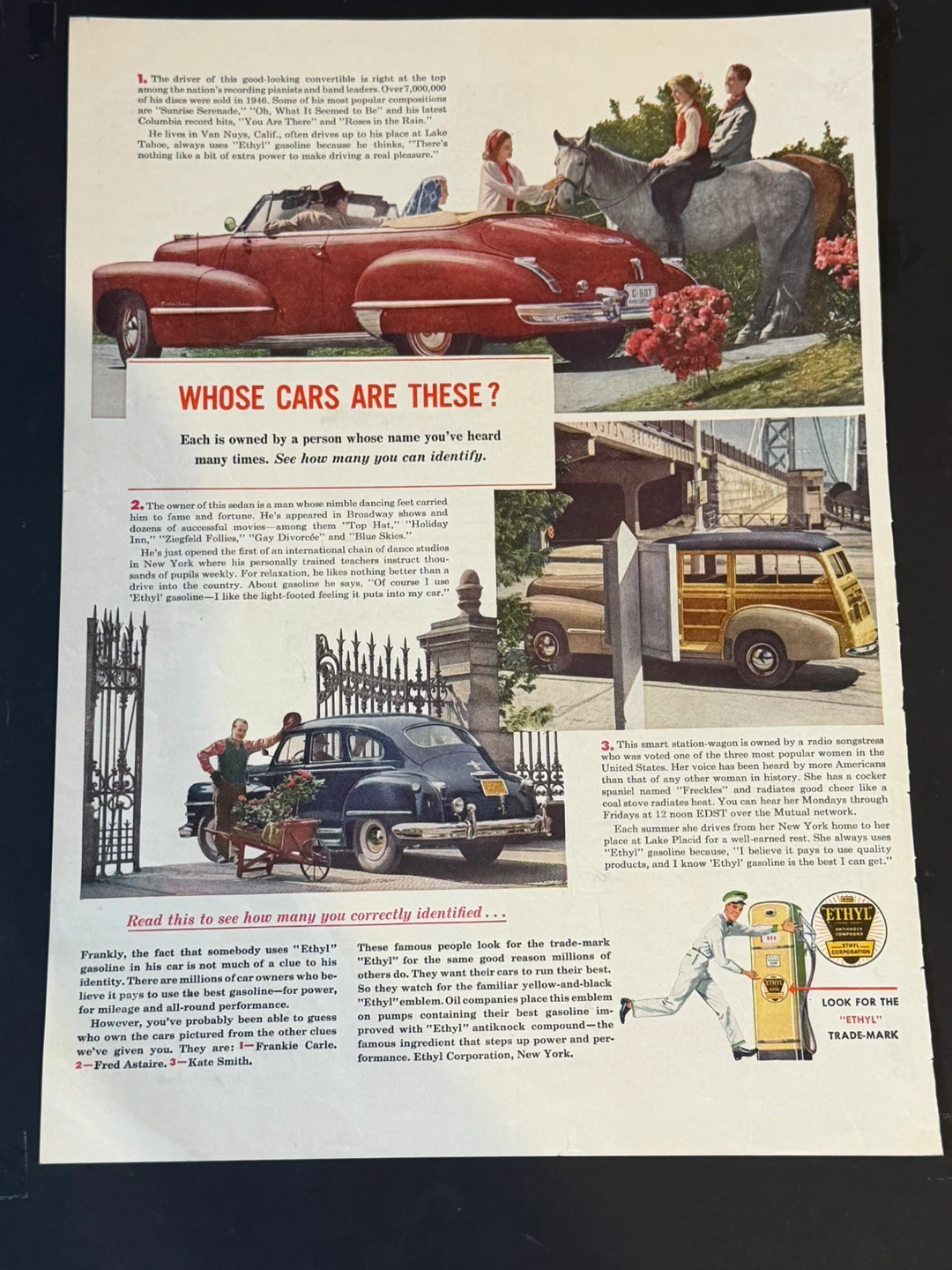 Ethyl Gasoline Advertisement - 1947