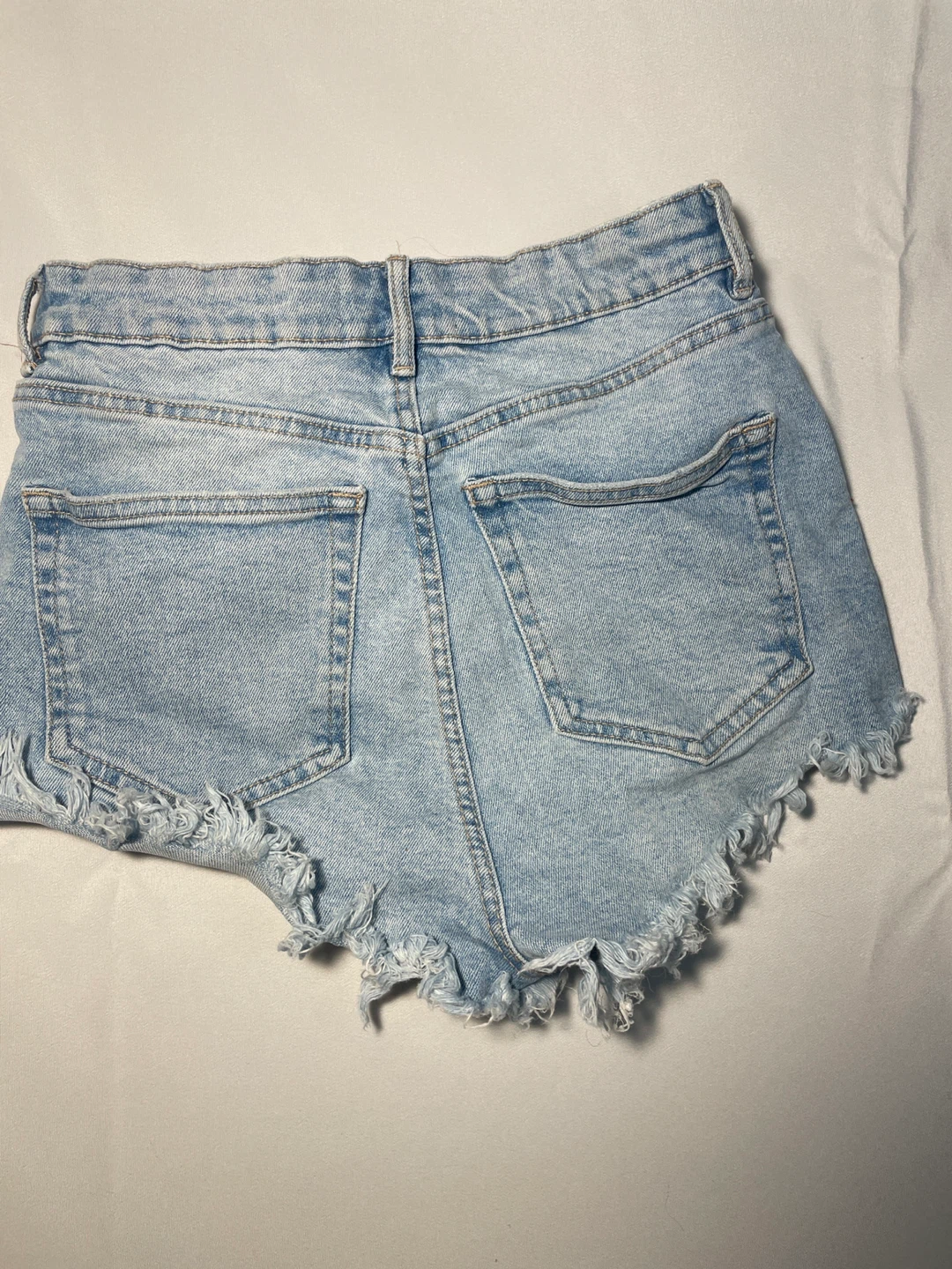 ZARA Light Wash Distressed Denim Shorts - photo 2