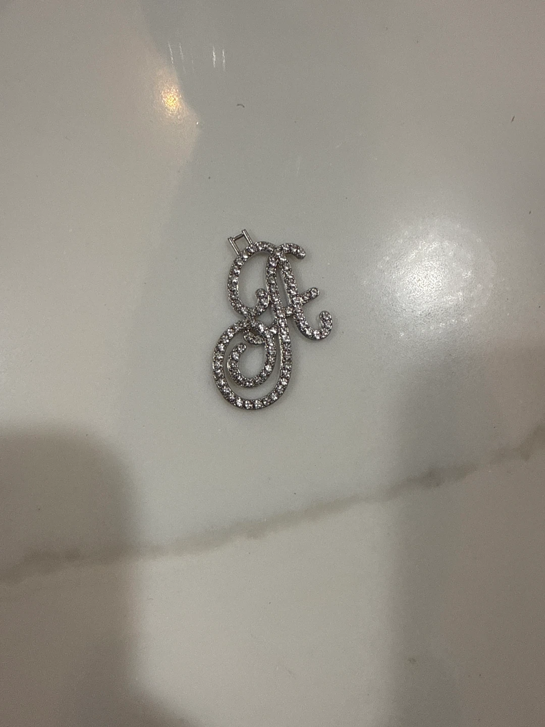 Sparkly 'A' Pendant Charm