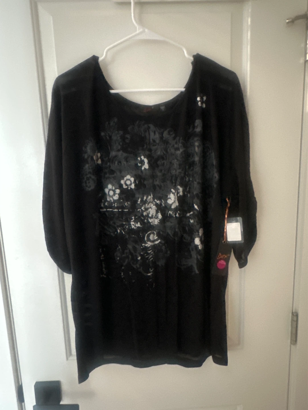 Dex Plus Size 2X Black Graphic Print T-Shirt