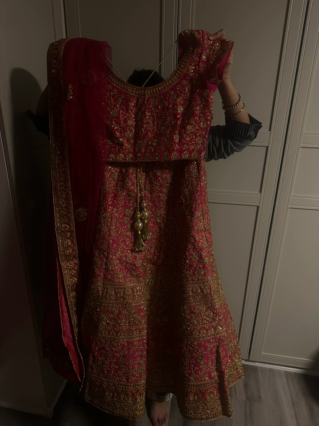 Pink and Gold Embroidered Lehenga with Dupatta - photo 2