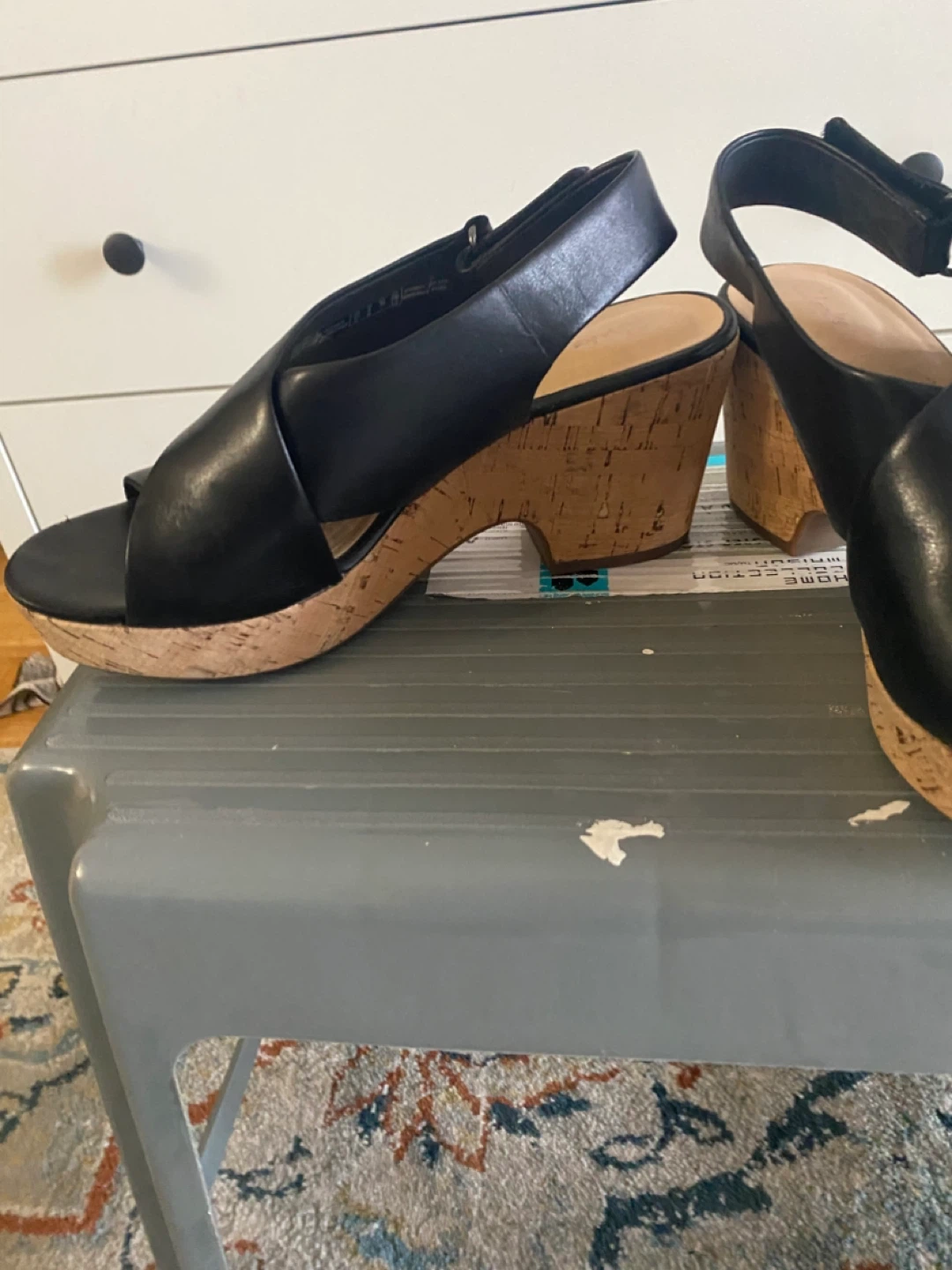 Clarks Black Wedge Sandals - photo 2