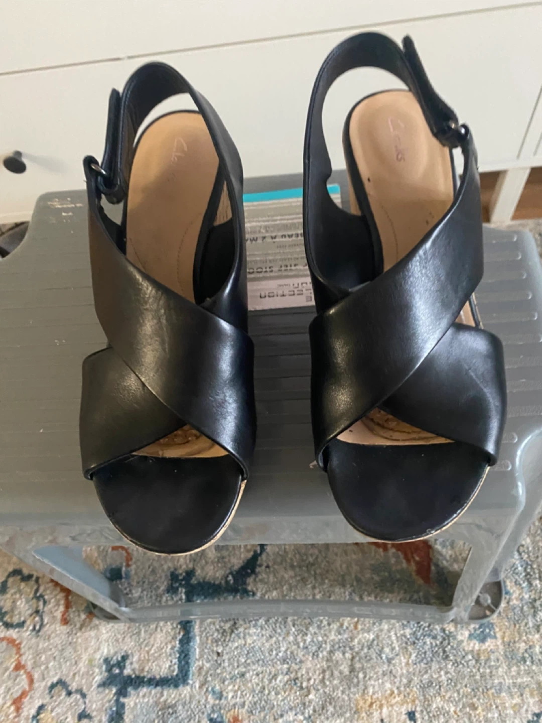 Clarks Black Wedge Sandals - photo 4
