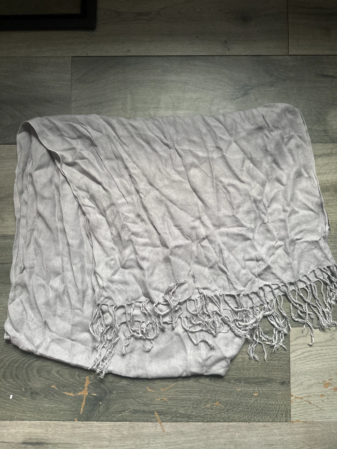 Light Grey Scarf with Fringe