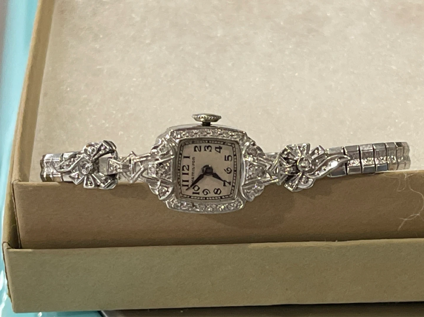 Hamilton solid 14K white Gold Diamond Watch - photo 2