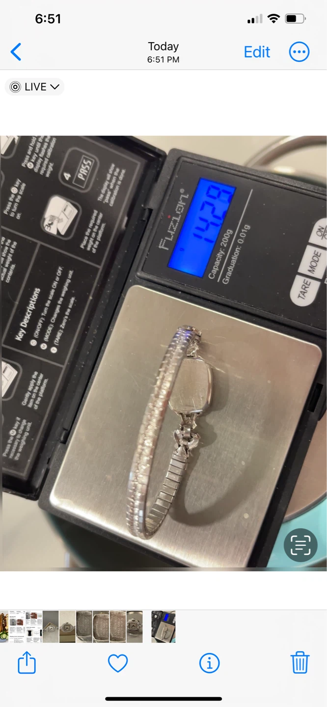 Hamilton solid 14K white Gold Diamond Watch - photo 5
