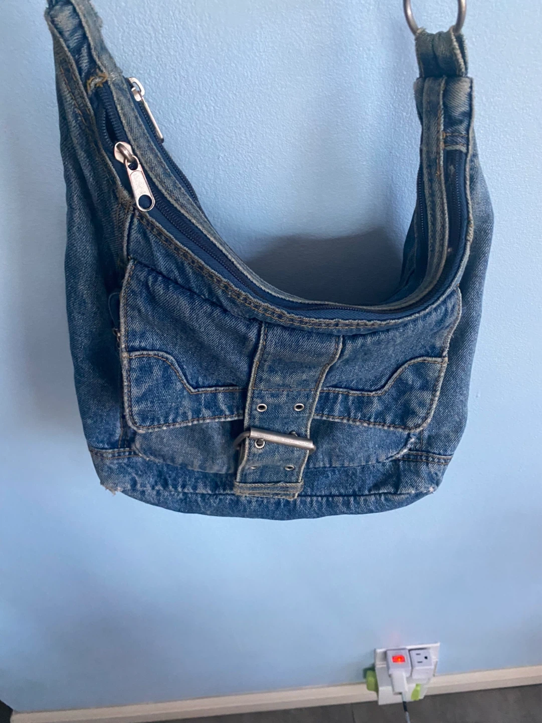 Great condition unisex Blue Denim Shoulder Bag