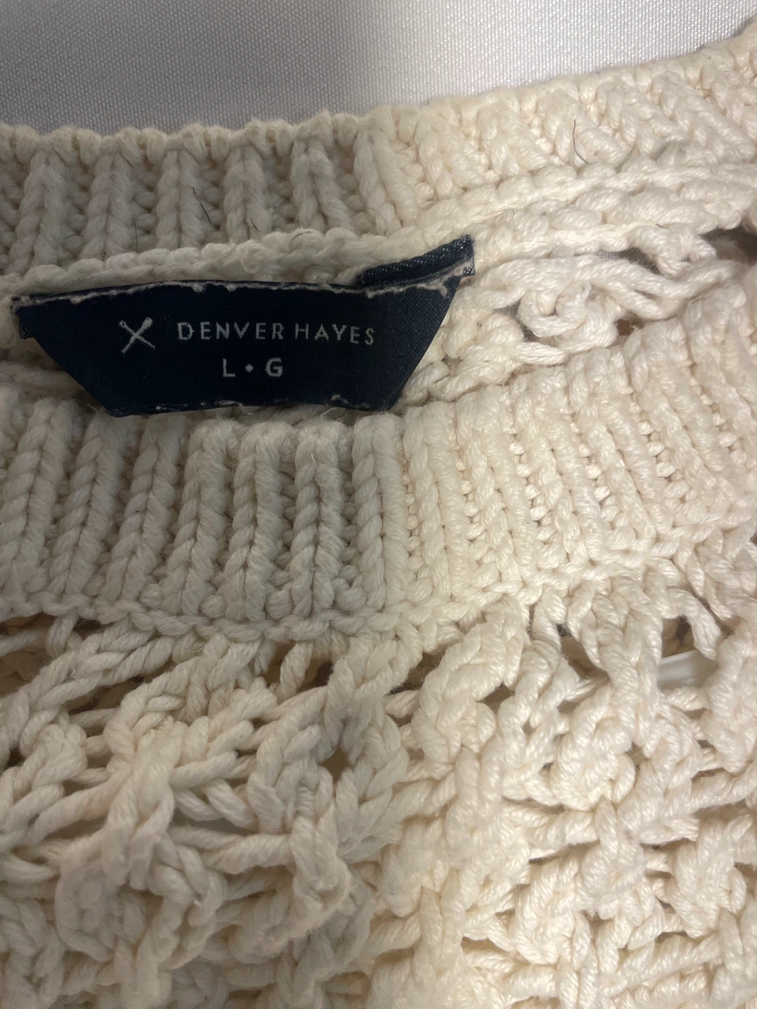 Denver Hayes Cream Knit Sweater - Size L - photo 2