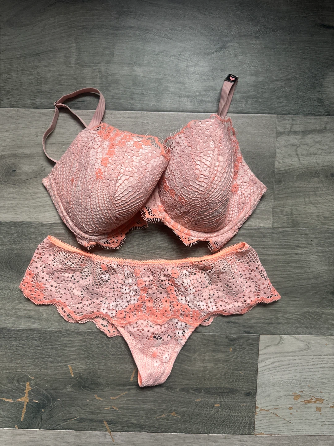 Victoria's Secret Pink Lace Bra and Panty Set