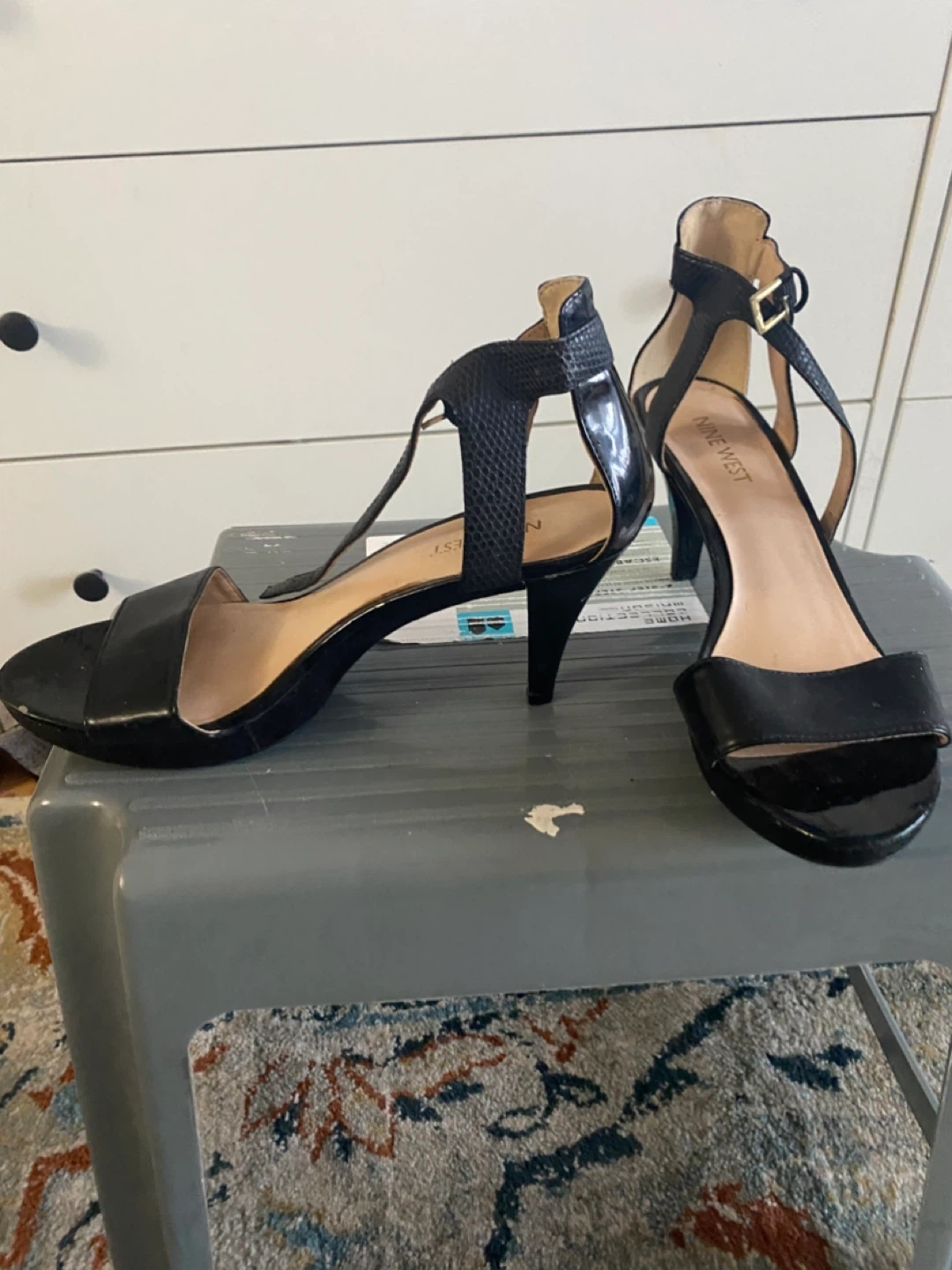 Nine West Black Strappy Heels - photo 4
