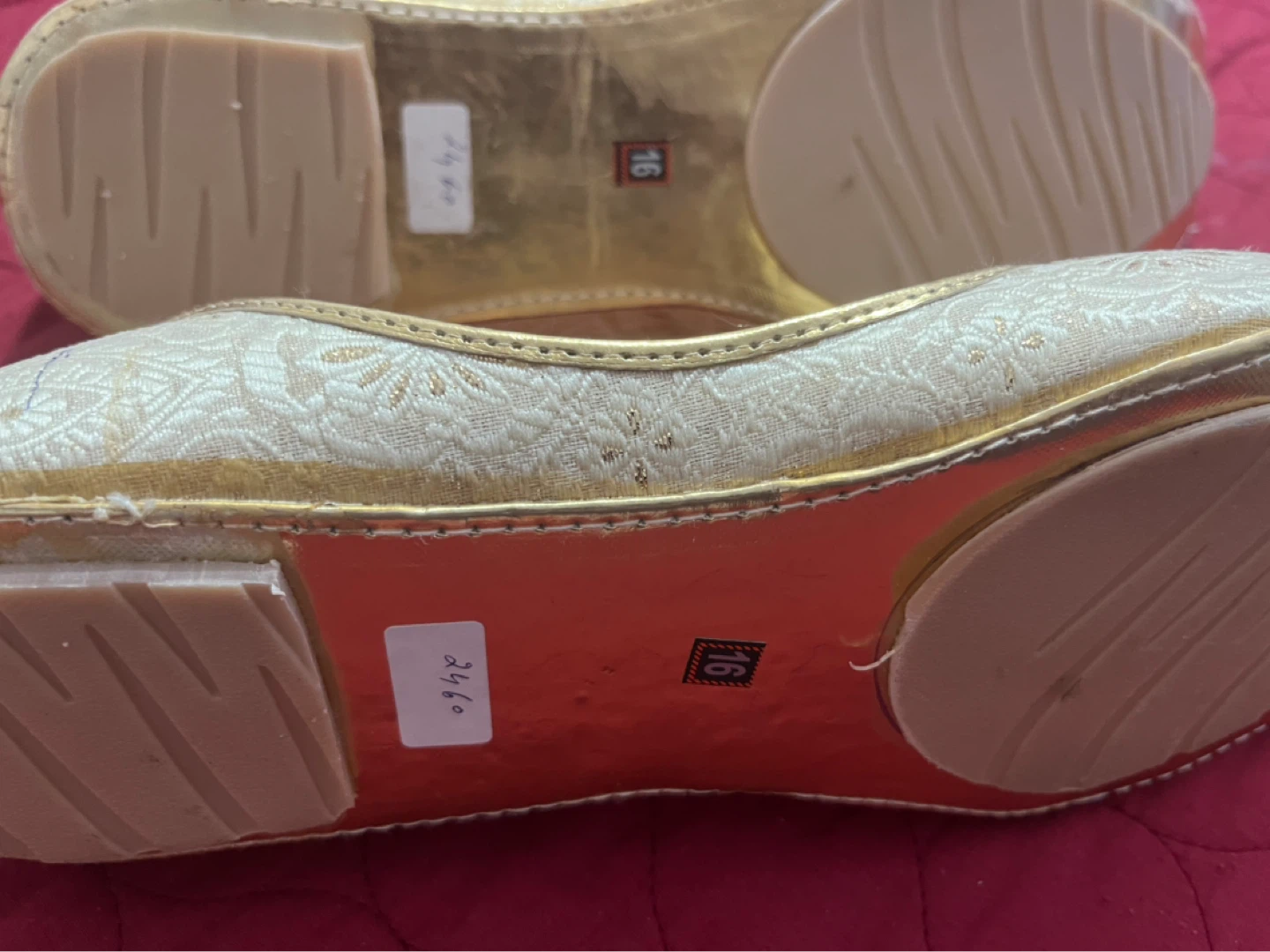 Gold Embroidered Ethnic Shoes - photo 3