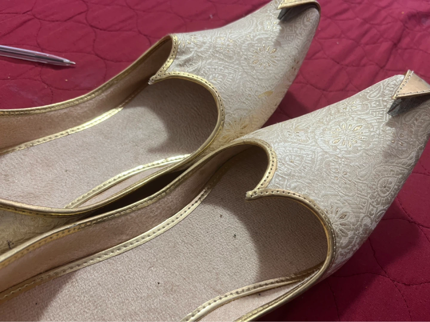Gold Embroidered Ethnic Shoes