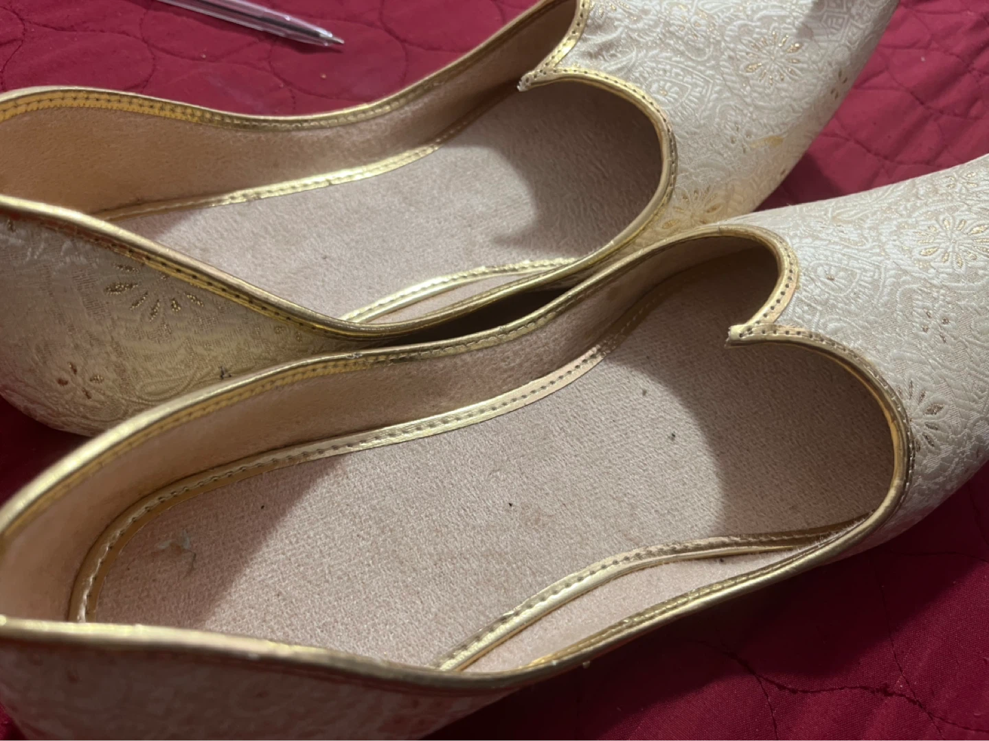 Gold Embroidered Ethnic Shoes - photo 4