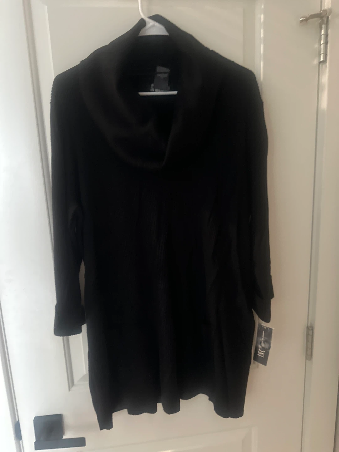 INC International Concepts Black Cowl Neck Sweater Dress Size 2X
