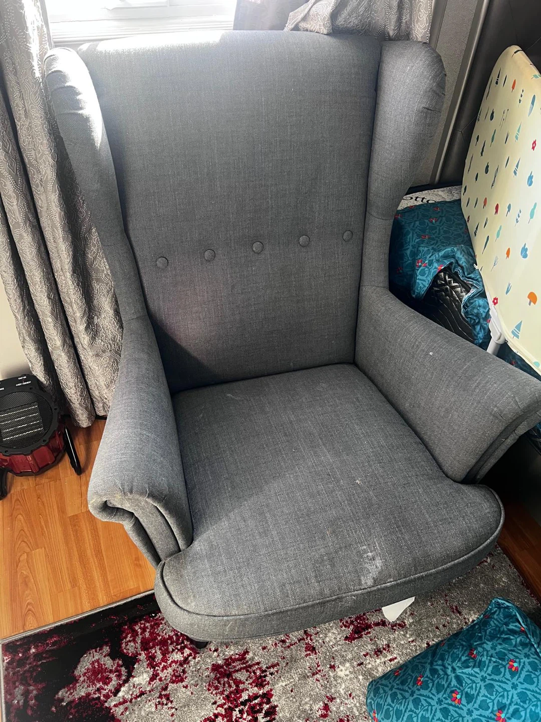 Grey Wingback Accent Chair - photo 2